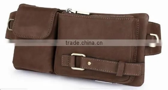 Cow Leather Men Sports Waitst Bag Brands Leather Man Bag Tool Bag photo-2