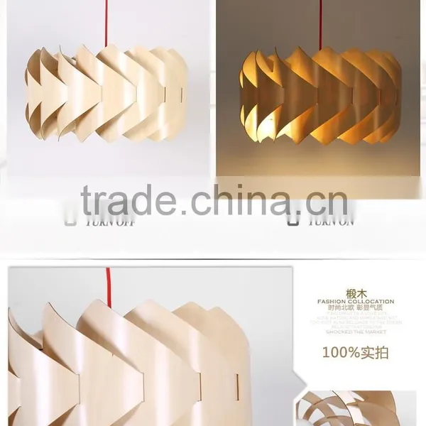 LED Pendant Light JK-8005B-27 Wood Art Industrial Single Pendant Light Lamp photo-5