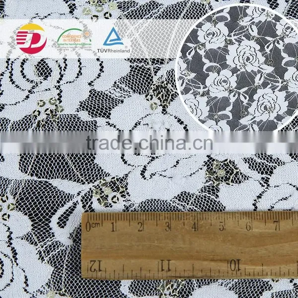 2016 New Fancy Cheap Stretch Embroidery Sequined Designer Dress Fabrics photo-3