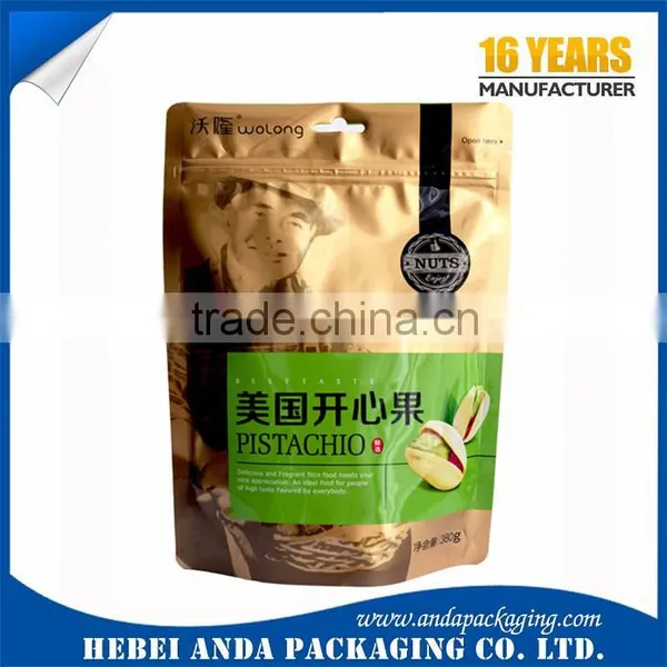 Custom Plastic Food Packing Bag /cashew Nut Packaging Food Wrapper Film/stand up Pouch