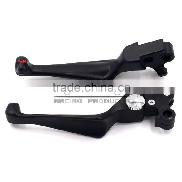 BJ-LS241-022 Costom Black Skull End Billet Aluminum Motorcycle Clutch Brake Lever For Harley photo-3