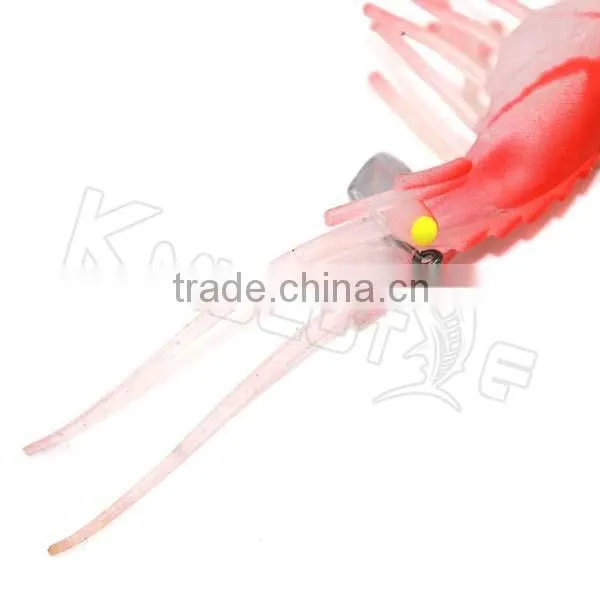 CHS007 Popular TPR Material Soft Shrimp Fishing Lure VMC Hook Lumo Eyes photo-3