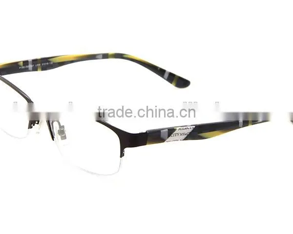 Half Frame Stainless Steel Facing Acetate Temple Spectacle Frames photo-4