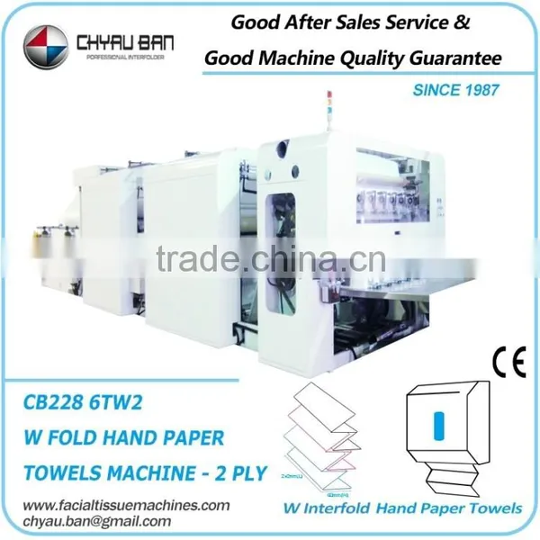 CE Certificate 2 Ply W Fold Hand Towel Toilet Paper Machine