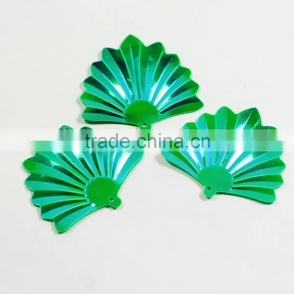 Hot Sale Popular Green Color Fan-shaped Sequin for Table Cloth Weddings photo-3