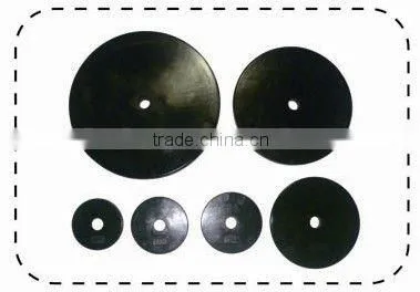 Black Rubber Coated Flat Plates Weight Plates for Sale