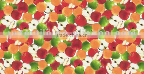 Polyester Taffeta Fruit Print Fabric for Tablecloth