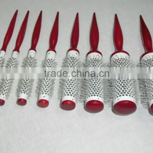 Short Hair Boar Bristle Wooden Hair Brush photo-2