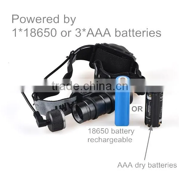 Zoom Rechargeable Black Light 3W UV LED Headlamp With Motion Sensor photo-5