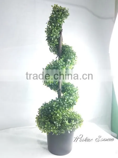 Artificial Ornamental Plants Big Trees Boxwood Topiary Spiral Tree for Dec