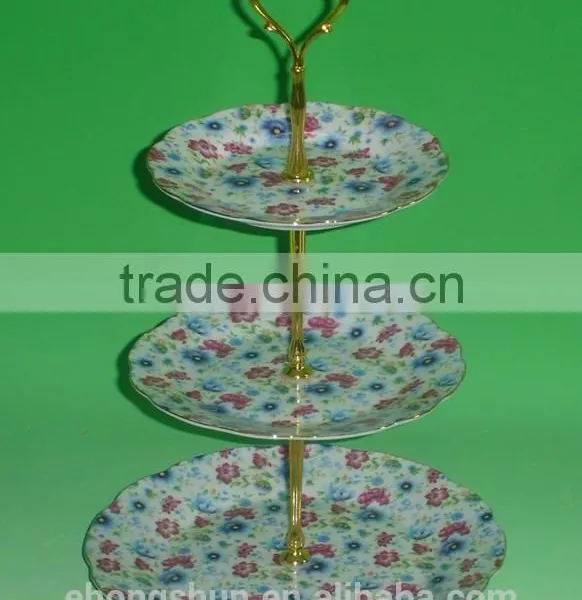 White Round Porcelain/ceramic Three-layer Plate photo-4