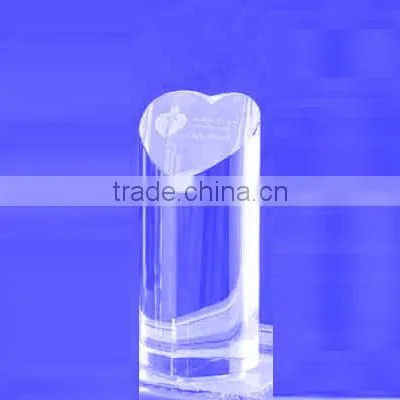 Crystal Heart Awards Trophies With Engraved Logo as Charity Awards photo-2