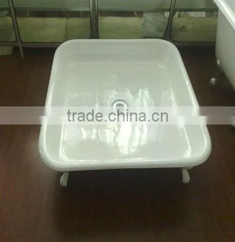 Square Enameled Cast Iron Shower Pan