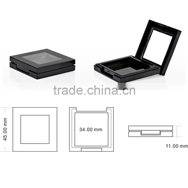 Single Retangular Black Pressed Powder Case With Mirror -IM-PC3010 photo-3