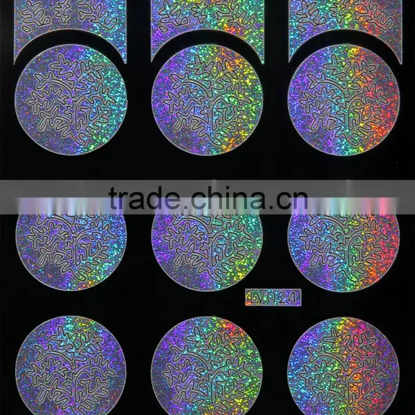Round Shape Silver Laser Nail Vinyl Stencil photo-3