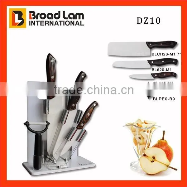 4pcs Ceramic Kitchen Knives Set in Transparent Plastic Stand With Nice Gift Box Packing photo-3