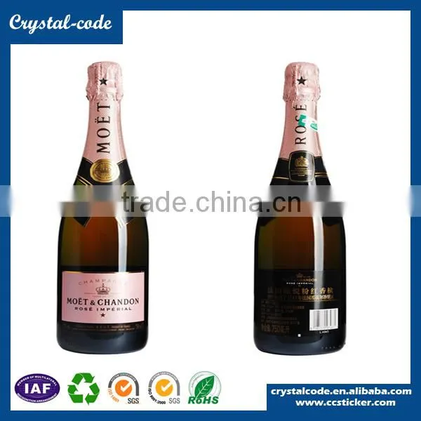 Vector Cheap Clear Wine Bottle Sticky Wine Glass Sticker Gold Foil Wine Label photo-6