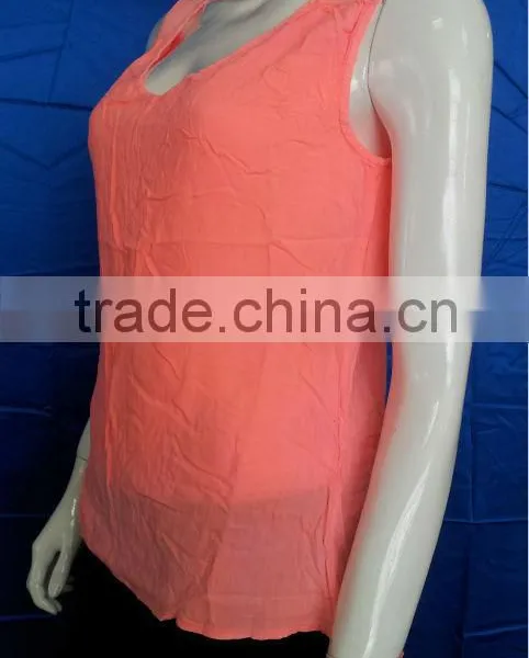Sleeveless Round Neck Ladies Fashion Tops and Blouses photo-2