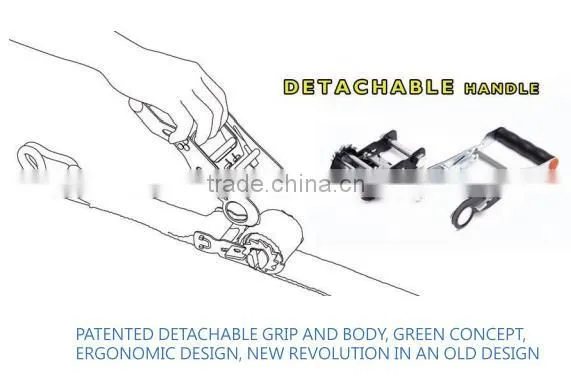 1.5" Detachable Stainless Steel Truck Ratchet Buckle Handle Ratchet Straps photo-2