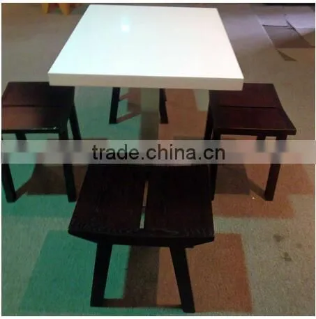 Acrylic Soid Surface Restaurant Dining Tables , Marble KFC Table Tops,Coffe Table photo-2
