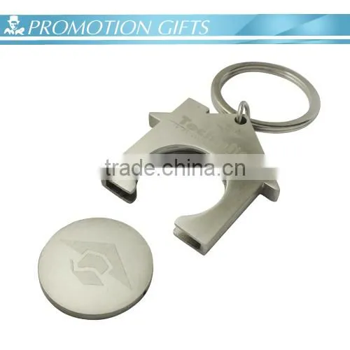 Promotional Metal Trolley Coin Keychain With Logo photo-3