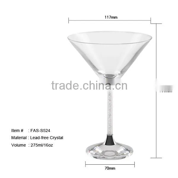 275 ml Lead-free Crystal Vodka Glass / Diamond Cocktail Glass / Martini Glass photo-4