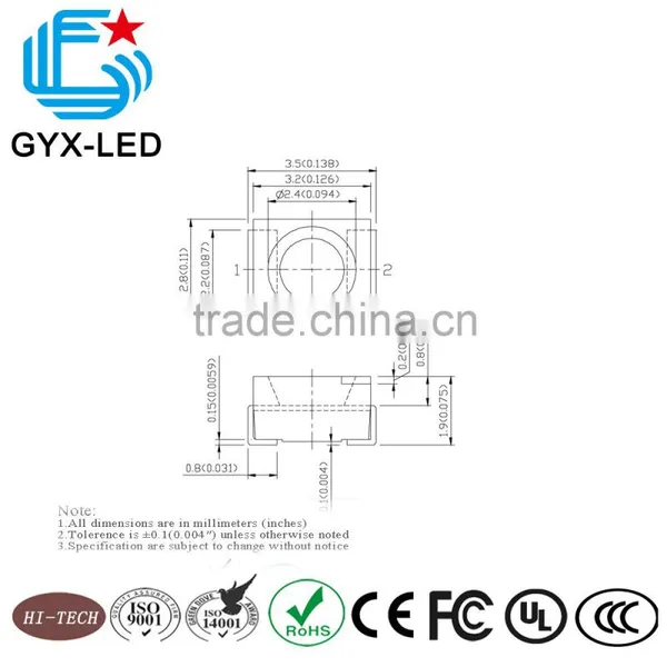 Epistar Led Top Quality Blue Color 3528 SMD LED Specifications photo-2