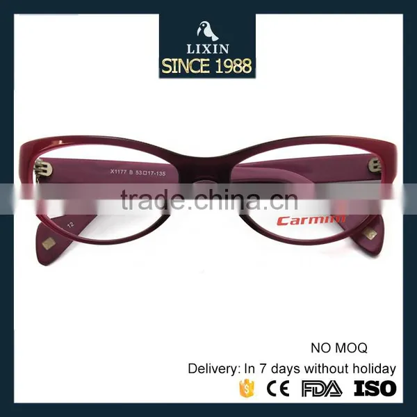 Fashion Womens Acetate Cat Eye Optical Eyeglasses Frames Elegant Temple for Lady's Eyewear Glasses X1177 photo-5