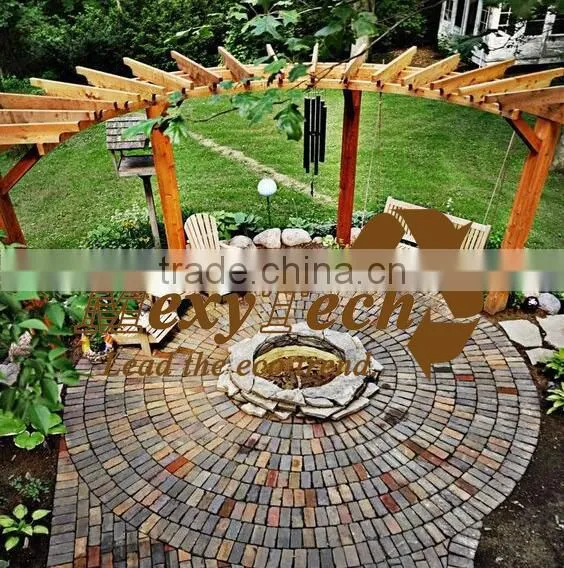 Foshan Wooden Landscape Pavilion, Arc-shaped Gardens Pergola.