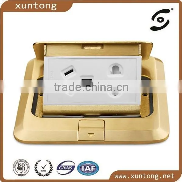 Waterproof Copper Floor Socket 2pin and 3pin Power Socket Outlet