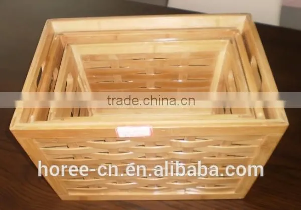 Hand Made 100% Bamboo Storage Basket for Home Use photo-3