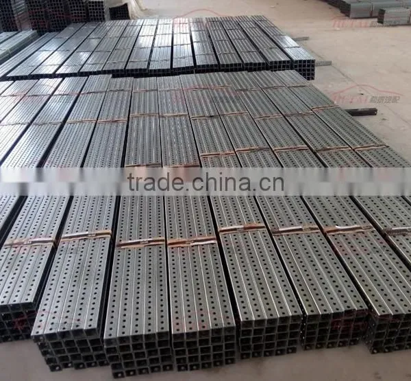 Galvanized Square Tube Steel Perforated Road Sign Post photo-3