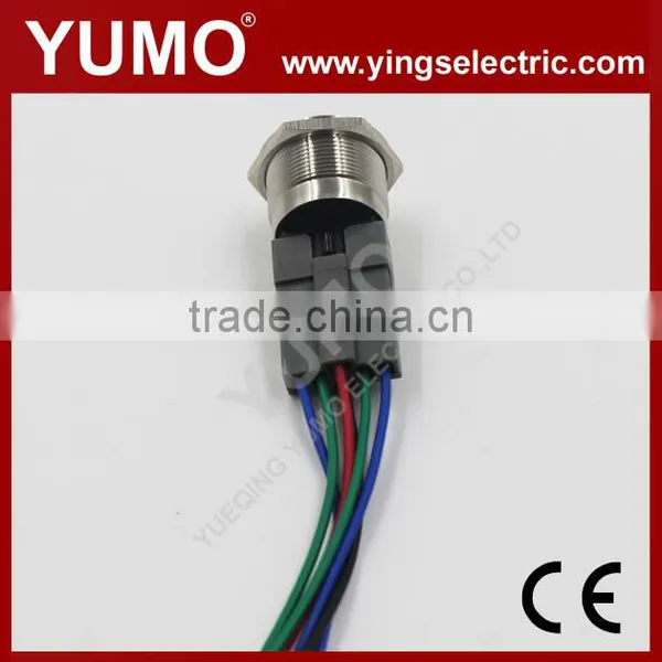LA19 Series IP65 6 Pin Terminal 5A/250VAC Stainless Metal Push Button With Connector Metal Push Button Socket Base photo-2