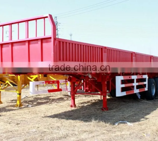 3 Axles Hot Sale Semi-remolque / 3 Axles Sidewall Semi Trailer / Flatbed Semi Trailer With Side Panel photo-4