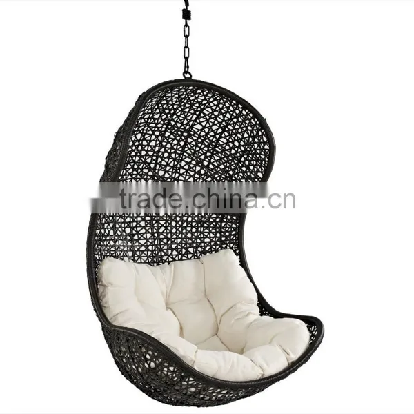 Baby Wrought Iron Wicker Hanging Outdoor Swing Chair photo-3