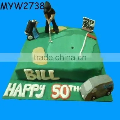 50 Years Old Birthday Golf Course Resin Gift Birthday Fake Food Model