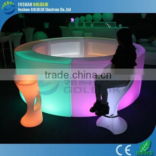 GLACS Control RGB True Color Changing Glowing LED Bar Table/LED Bar Counter/High Tables With Stools photo-2