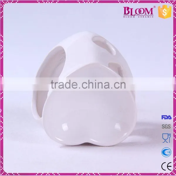 Heart Shape White Ceramic Essential Oil Burner for Craft photo-5