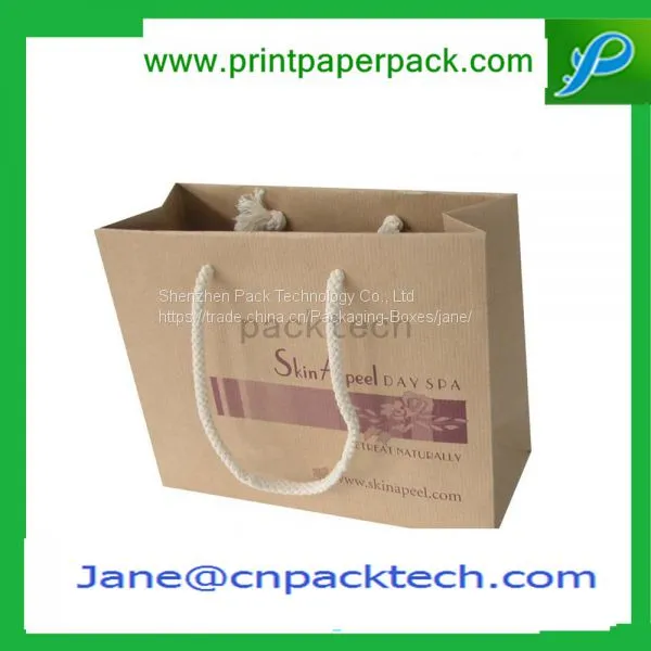 Custom Promotional Shopping Garment Fashion Packing Bags Carrier Gift Bag Kraft Paper Bag photo-3