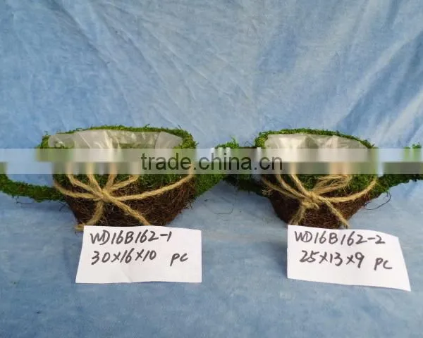 Decorative Moss and Sisal Flower Pot for Home and Garden photo-4