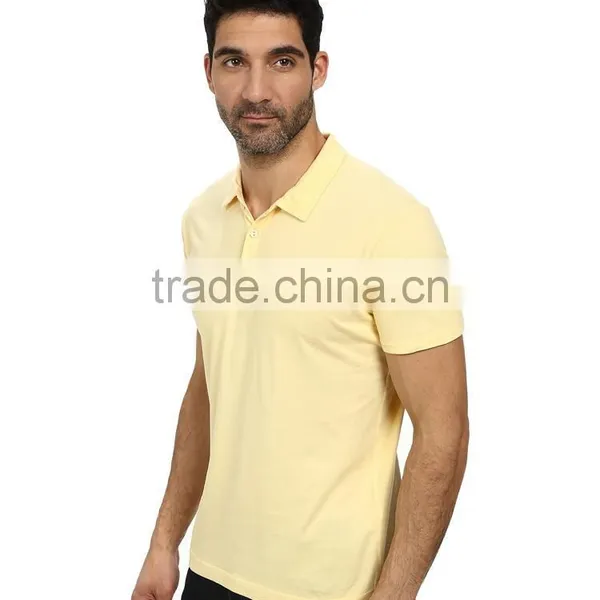 Bulk Sale Paperweight Yellow Golf Polo Shirt Collar Design 100% Cotton Model Golf Polo Shirts for Men photo-2