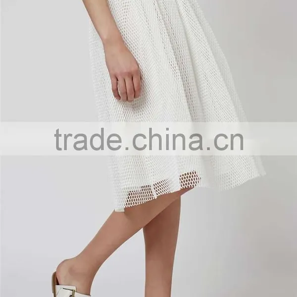 Latest Fashion 2016 Ball Gown Summer Skirt Airtex Prom Midi Skirt White Mesh Skirts Wholesale photo-4