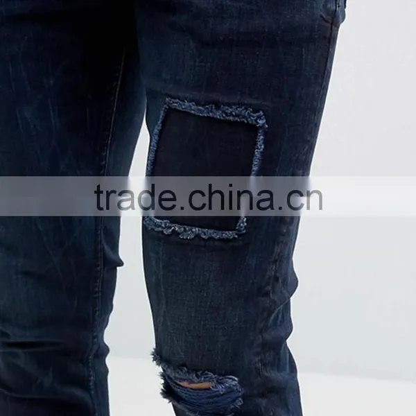 2017 New Pattern Patch Jeans for Men OEM Wholesale High Quality Logo Custom Design Men Jeans photo-5