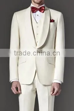 Men Slim Fit Suit 100% Wool One Button Lapel Business Suit