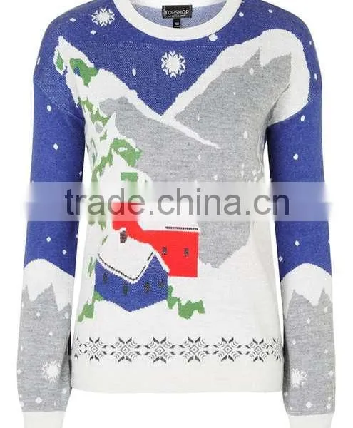 Adult Knitted Christmas Jumpers Snowflake Sweater Women photo-2
