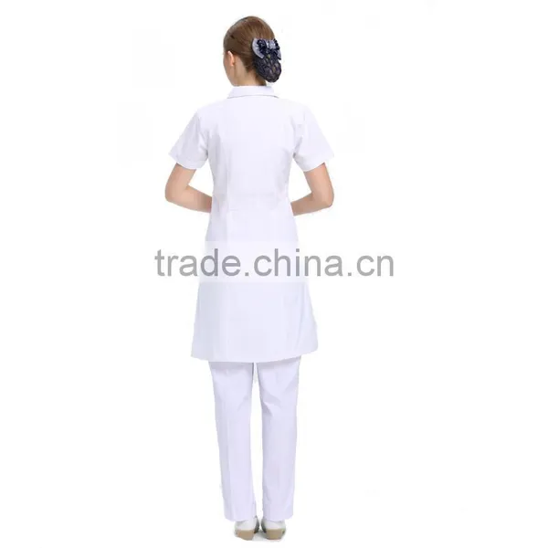 2016 Women Lab Coat Short Sleeve White Gown Nurse Uniform Medical Clothing for Women photo-5