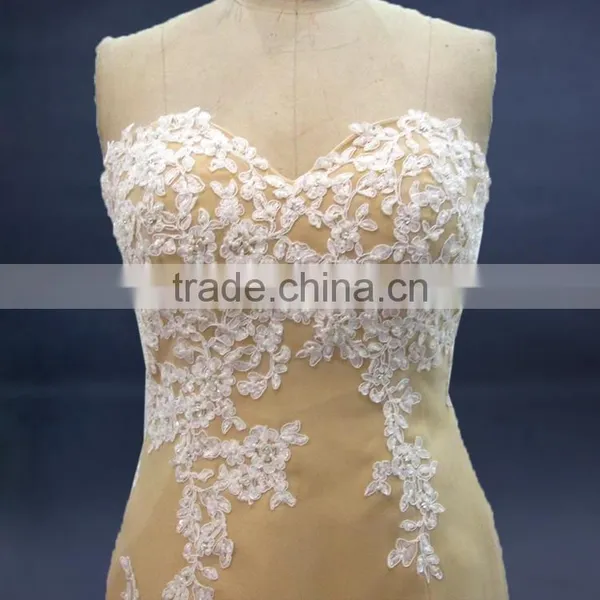 2017 China Manufacturer Customized Sleeveless Chiffon Pleated Skirt Wedding Dress photo-3
