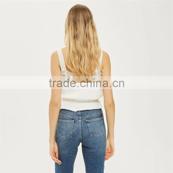 Wholesale European Style Crochet Sleeveless Ladies Camisole Tops 2017 photo-5