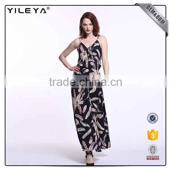 Spaghetti Strap Maxi Women Summer One Piece Dress,summer Floral Dresses for Mature Women photo-3