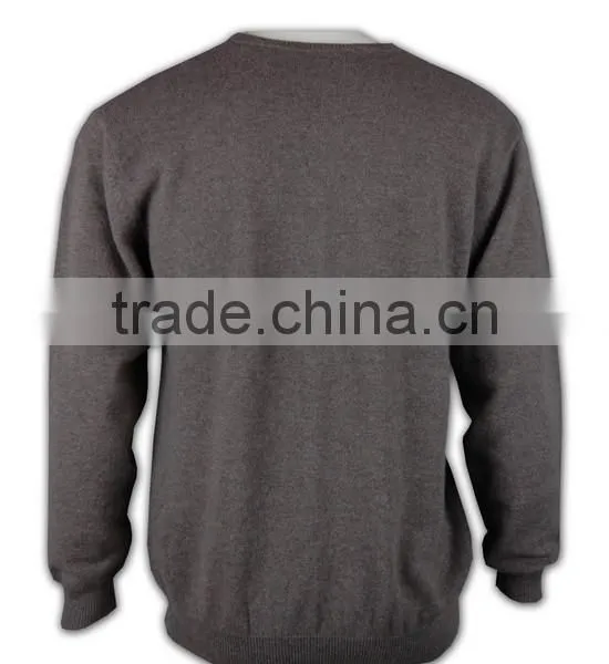 ISO9001/BSCI Manufature Loose V-neck Mens Grey Cardigan Sweater photo-3